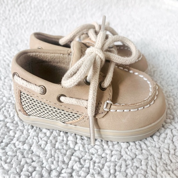 Sperry Baby Junior Leather Boat Shoes, Size 1 M - Picture 2 of 11